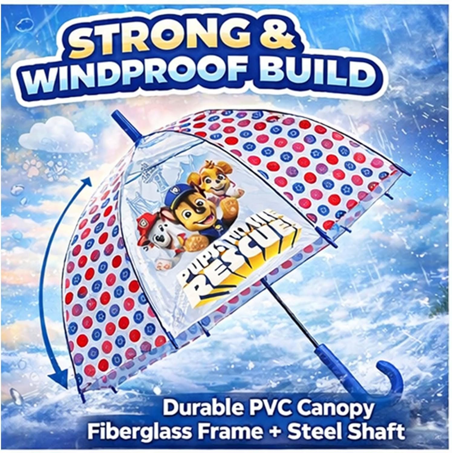 Paw Patrol Transparent Dome Umbrella 3-7 Years