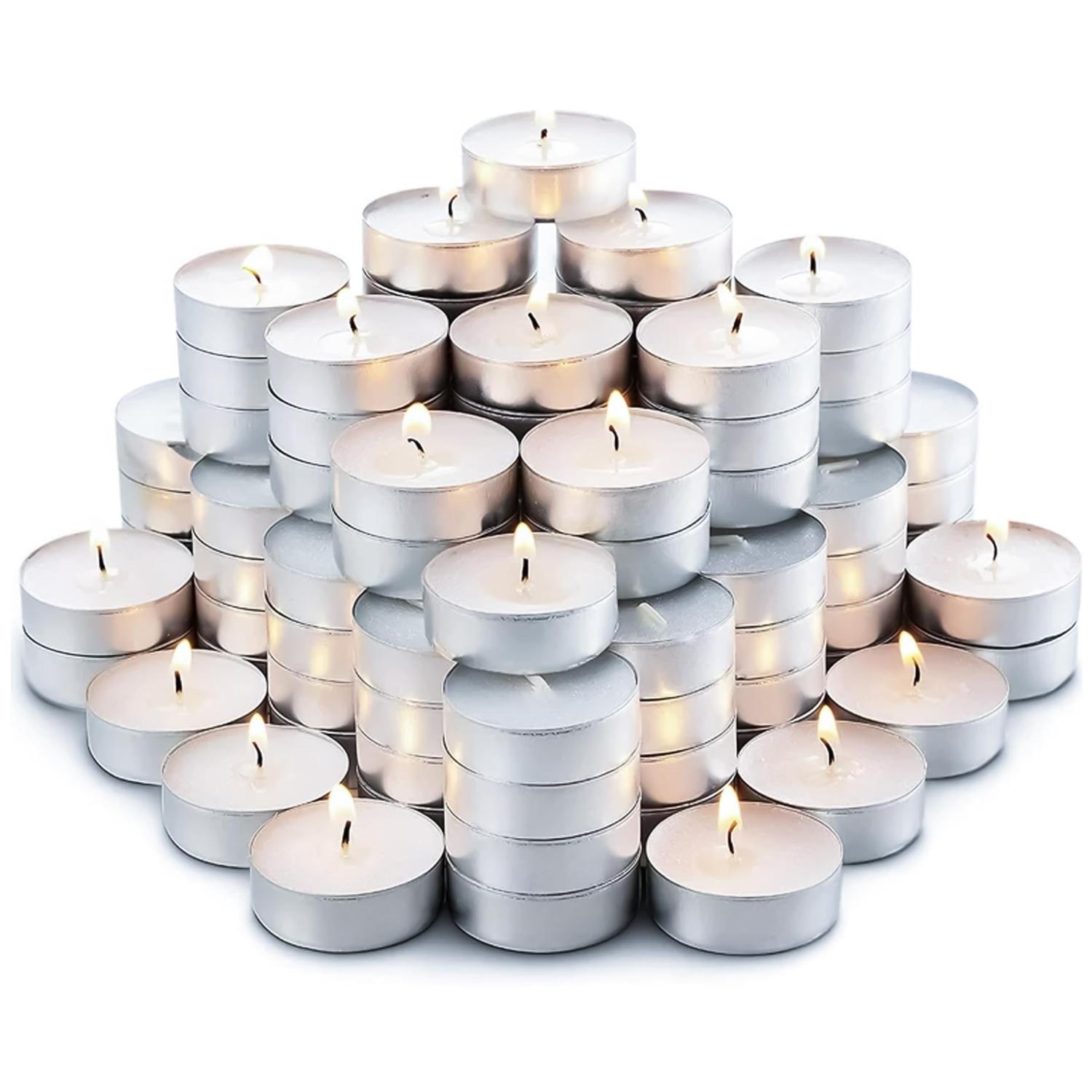 Wax Tea Light Candles Long Burn Unscented & Scented Assorted Packs