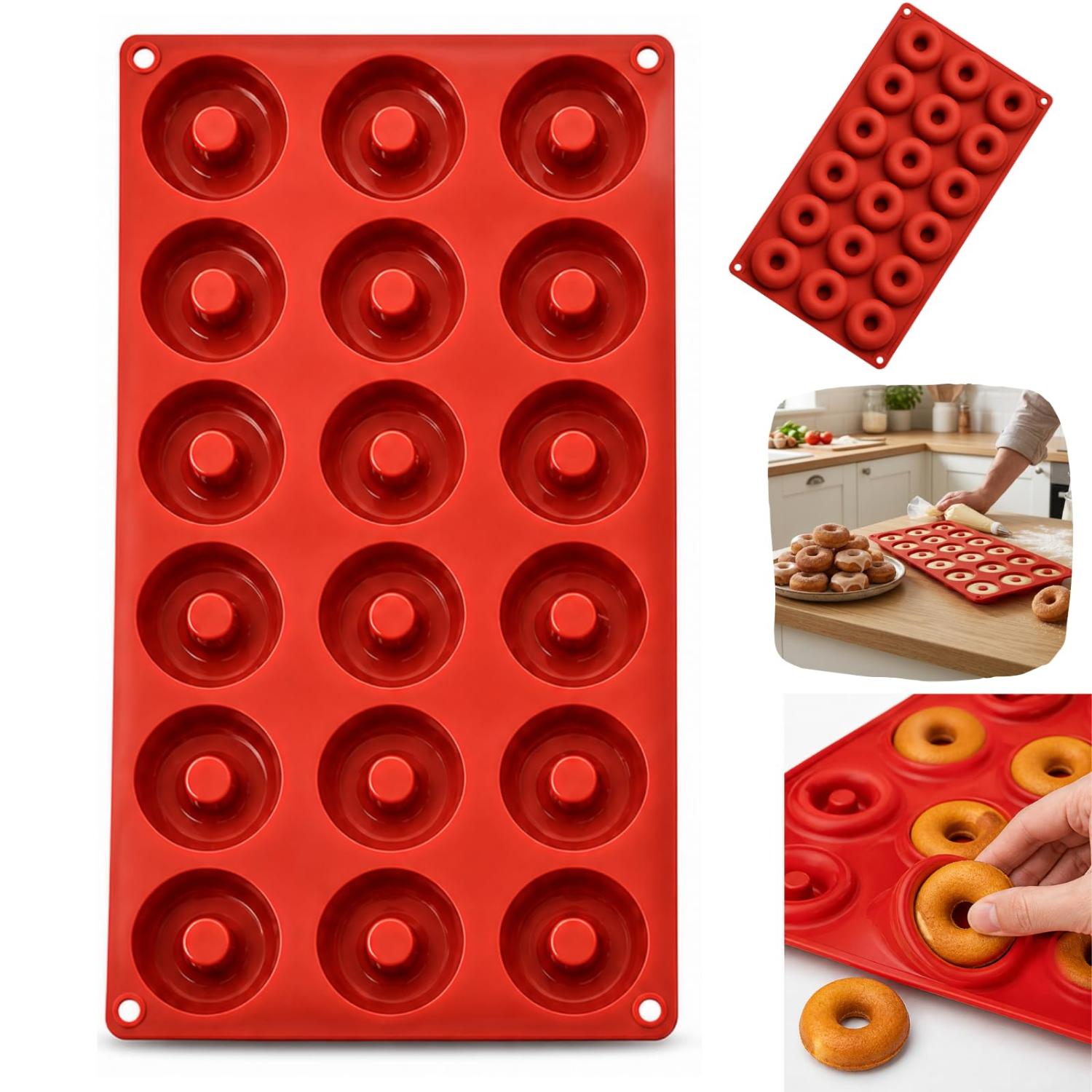 Non Stick Silicone Donut Mould 18 & 8 Cavity - Assorted