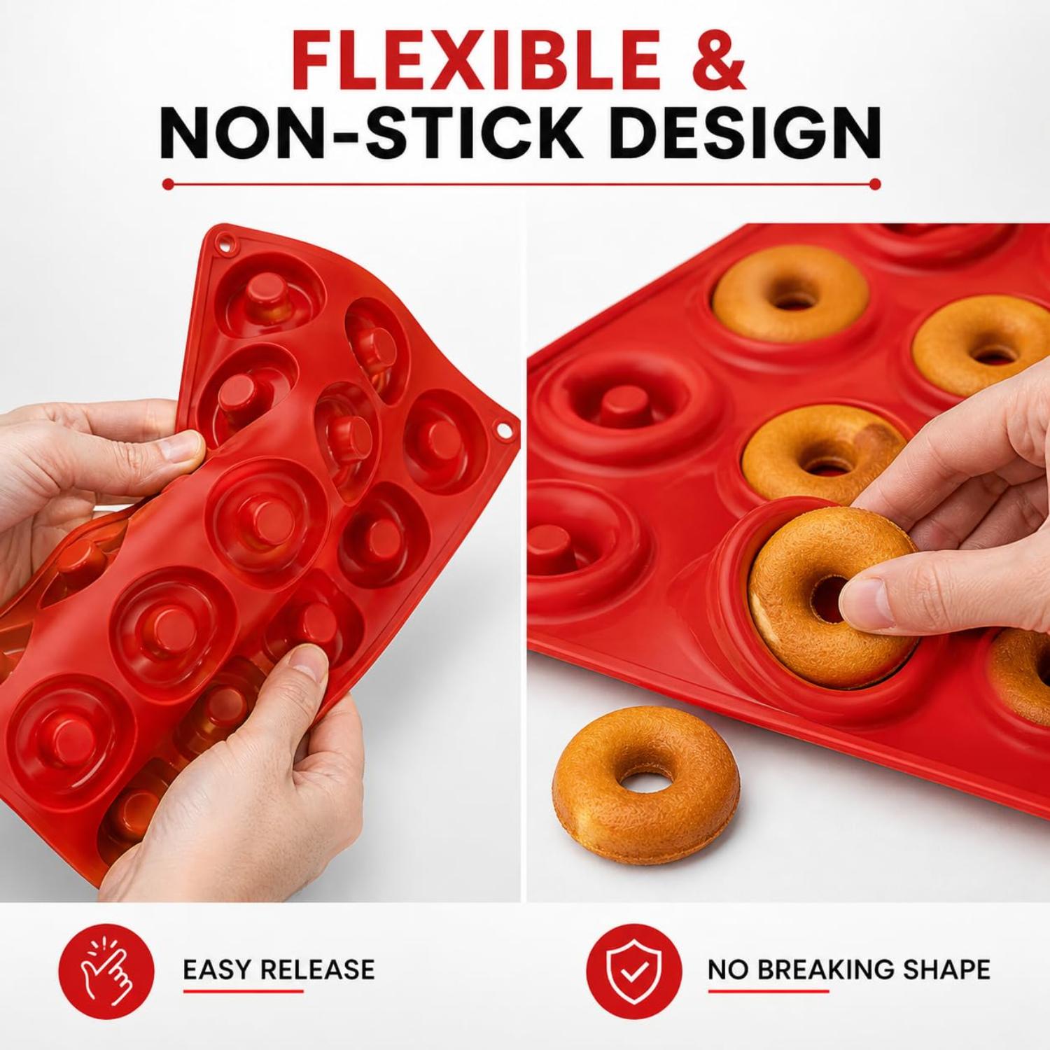Non Stick Silicone Donut Mould 18 & 8 Cavity - Assorted