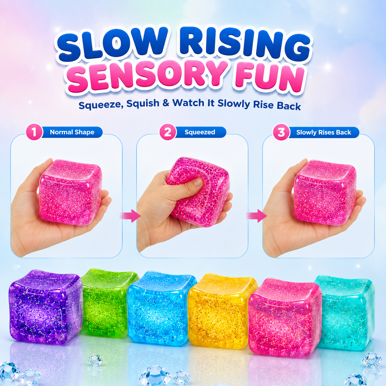 1x Random Squishy Cube Fidget Toy