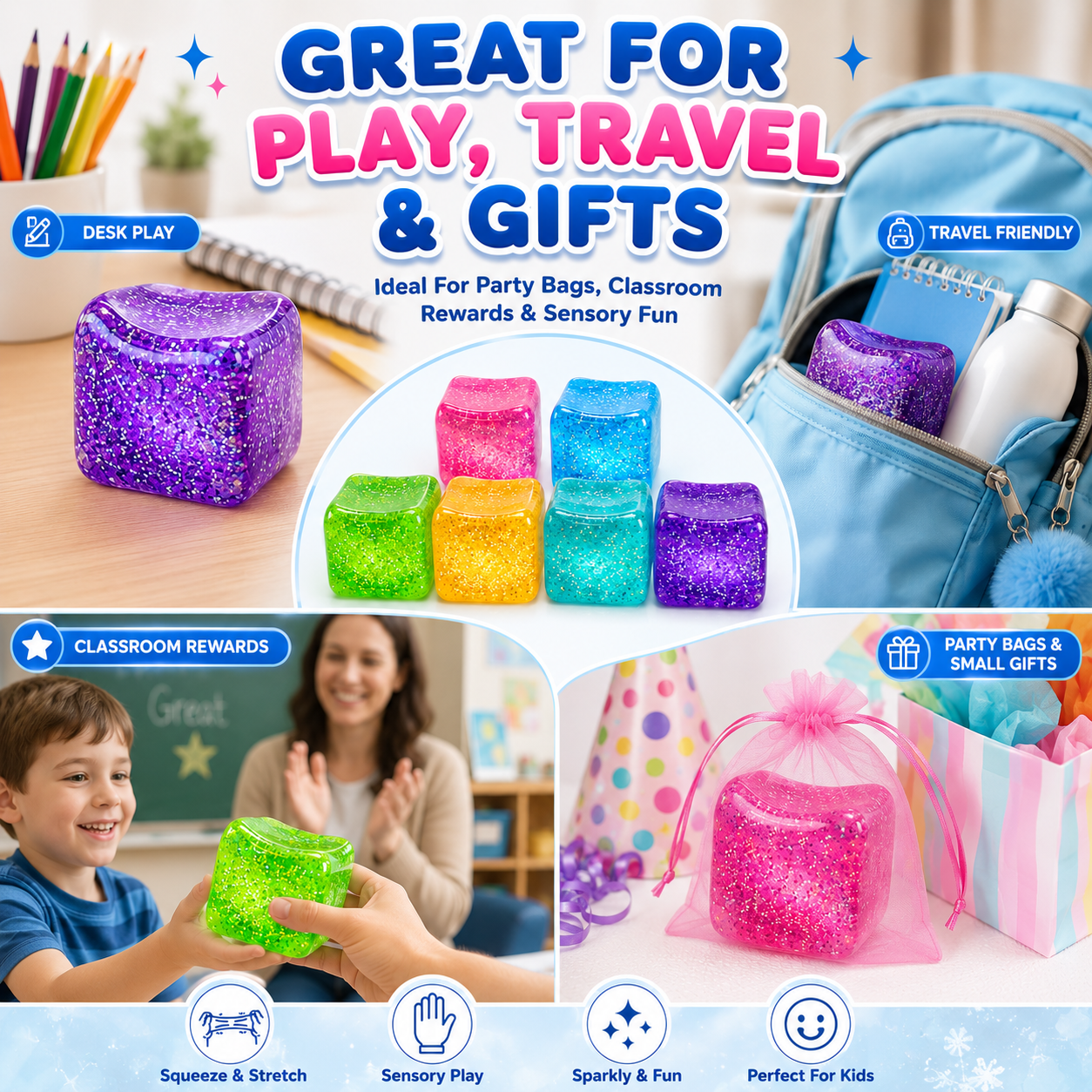1x Random Squishy Cube Fidget Toy