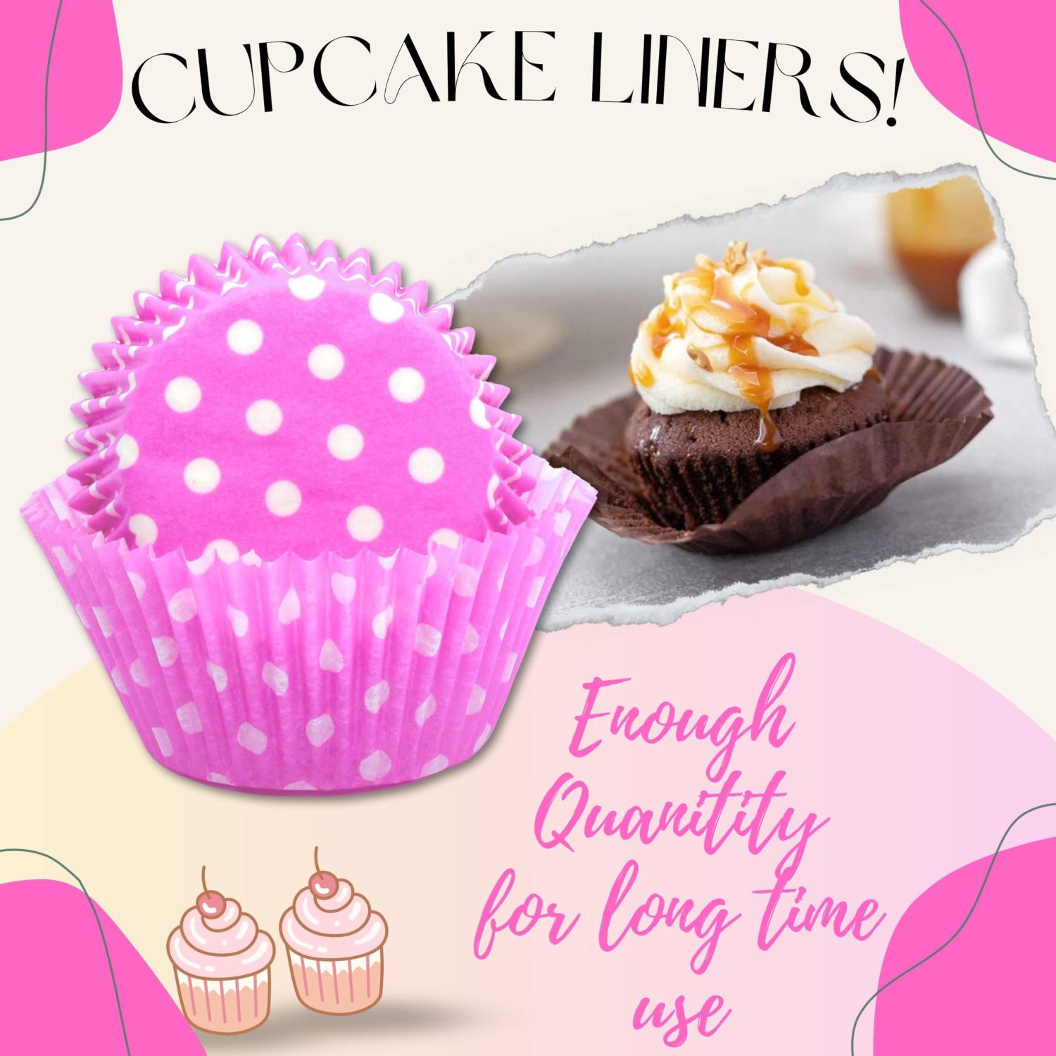 Polka Dot Cupcake Cases Disposable Muffin Baking Cups 72 Pack