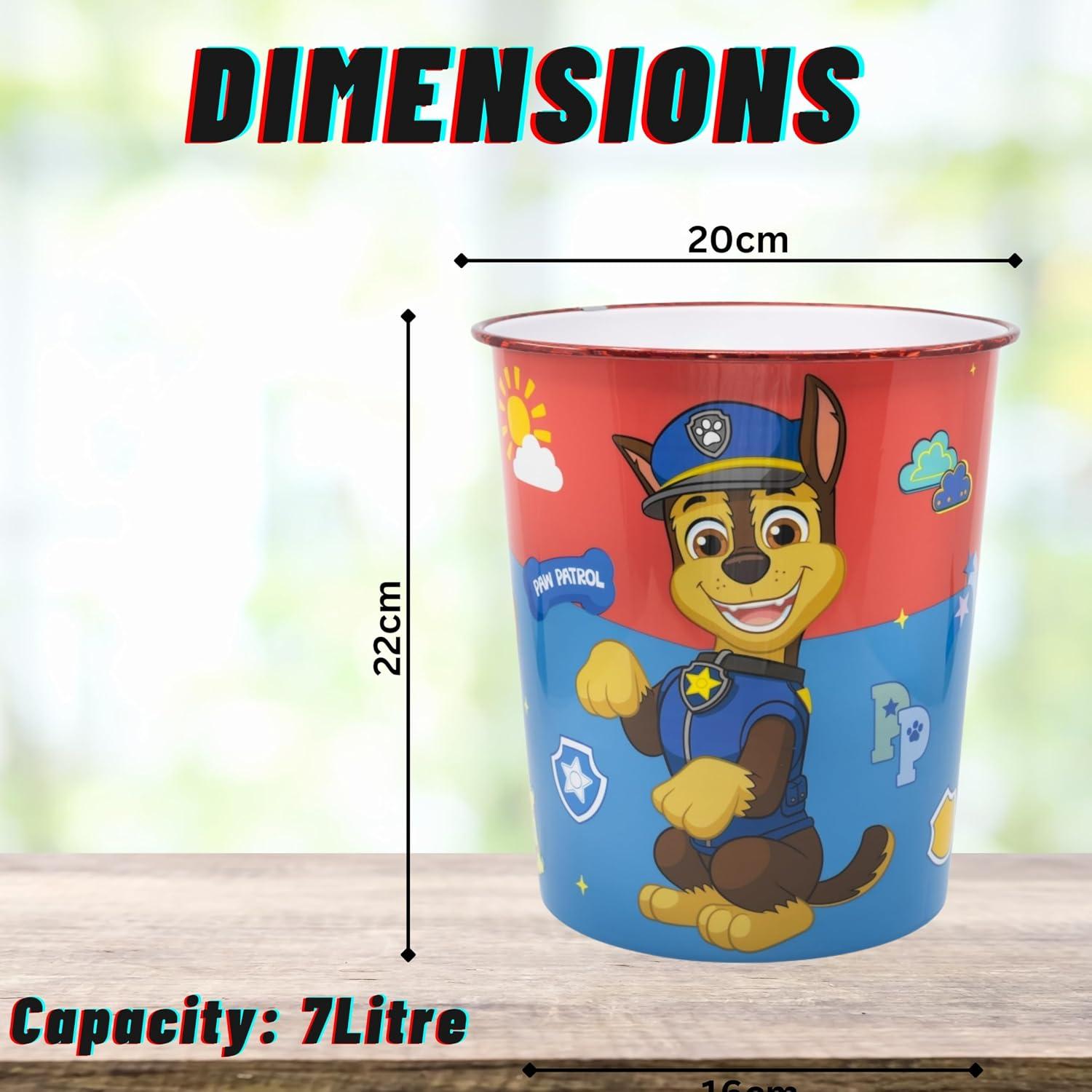 Kids 7L Plastic Dustbin Round Open Top Waste Paper Bin 22cm