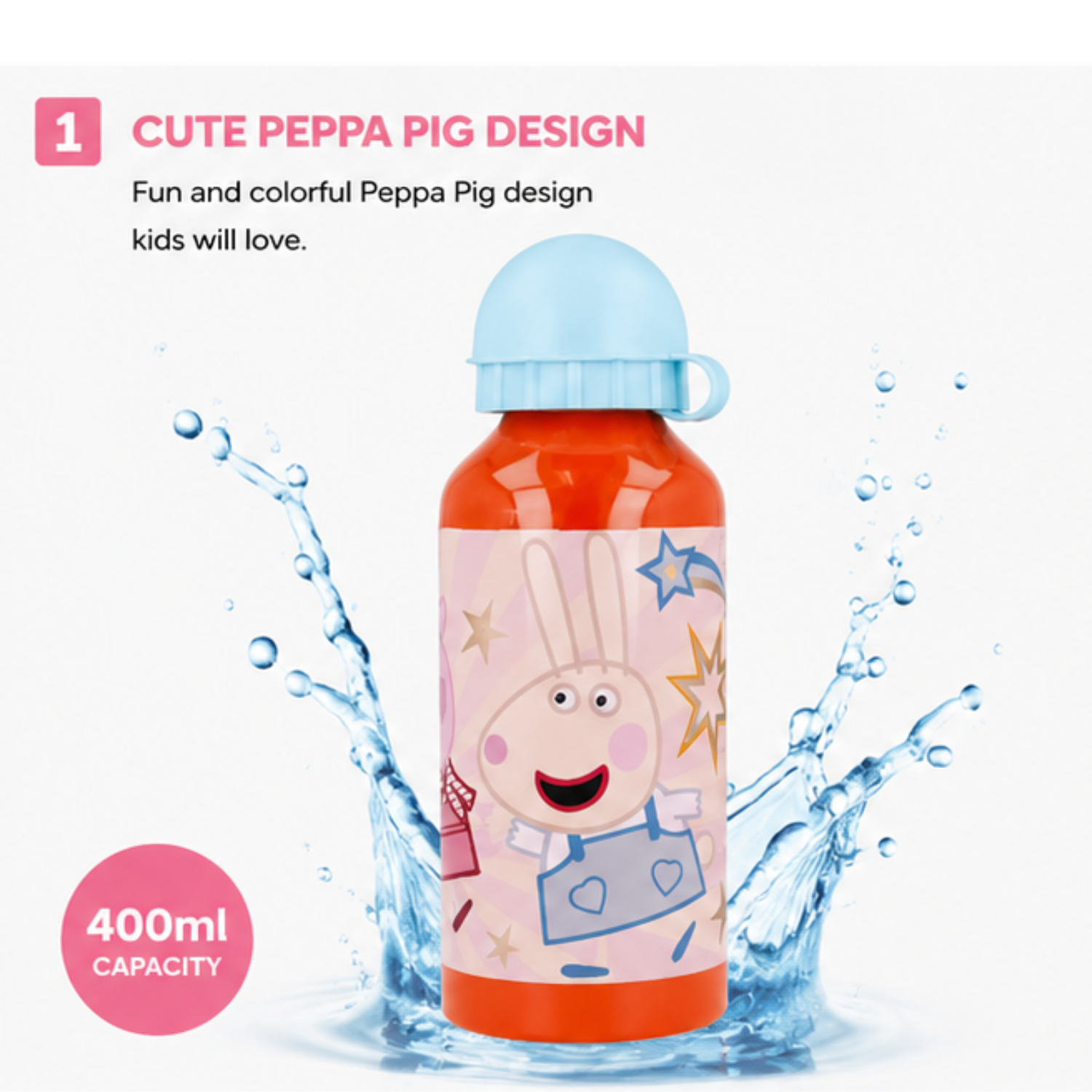 Aluminium Water Bottle 400ml - Disney Stitch