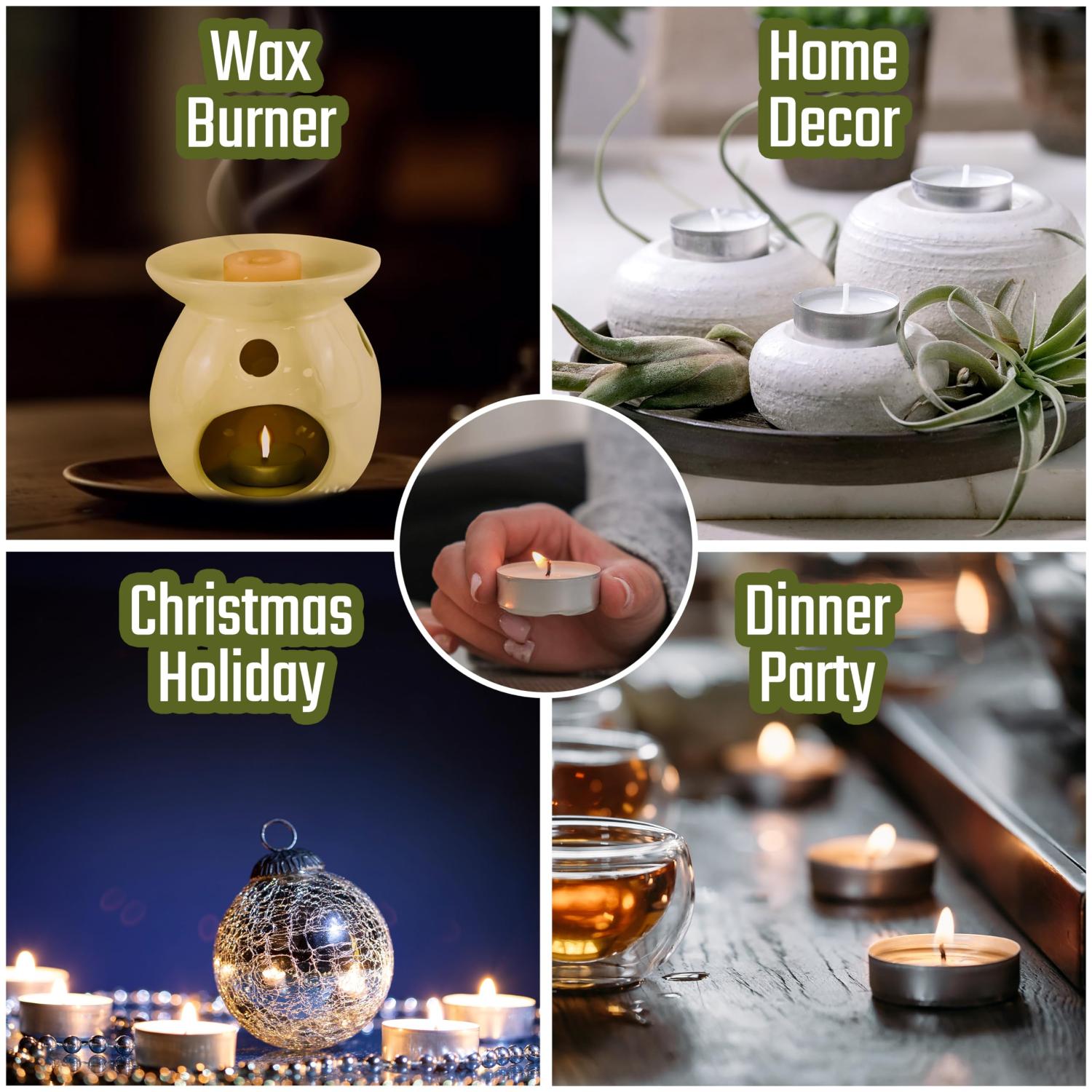 Wax Tea Light Candles Long Burn Unscented & Scented Assorted Packs