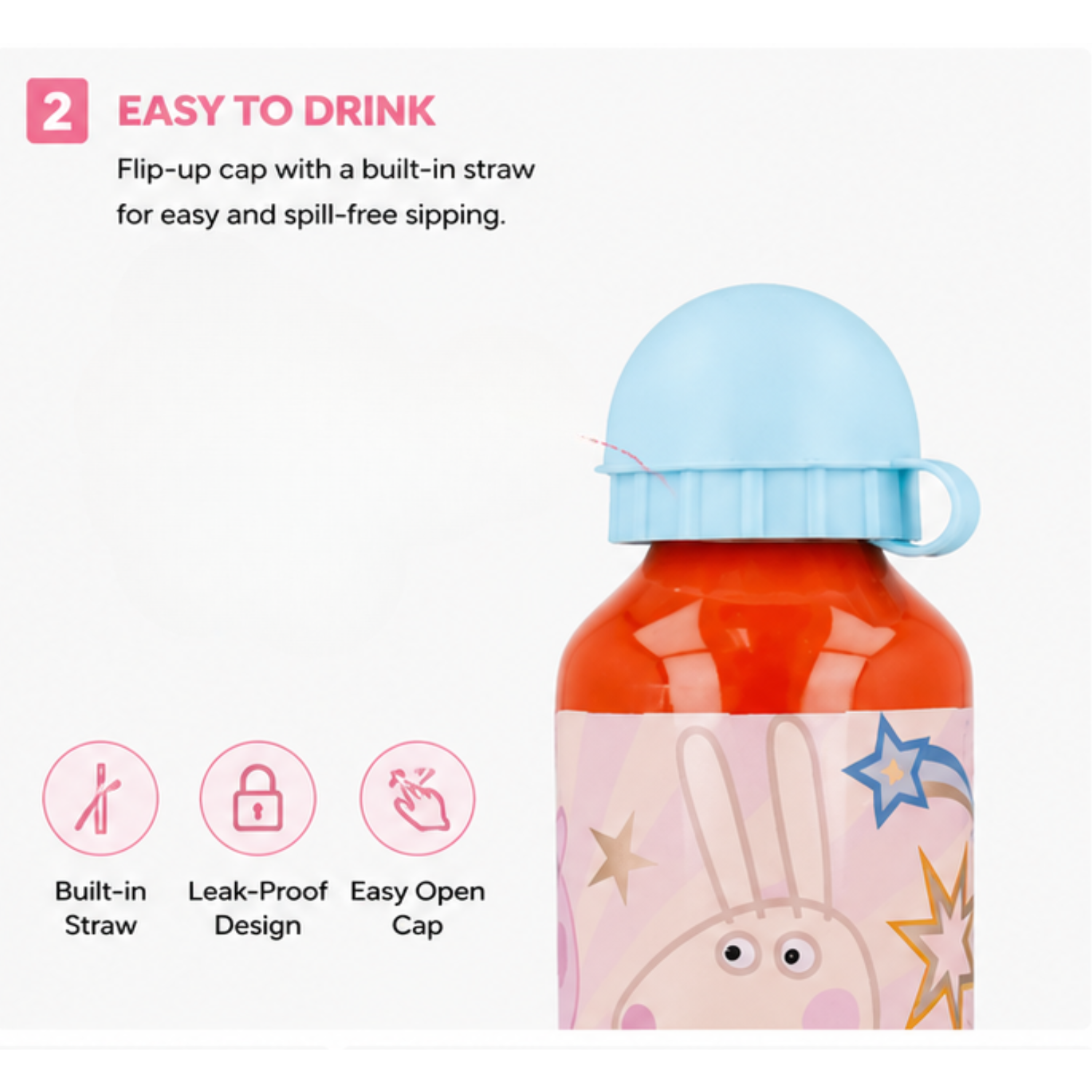 Aluminium Water Bottle 400ml - Bluey