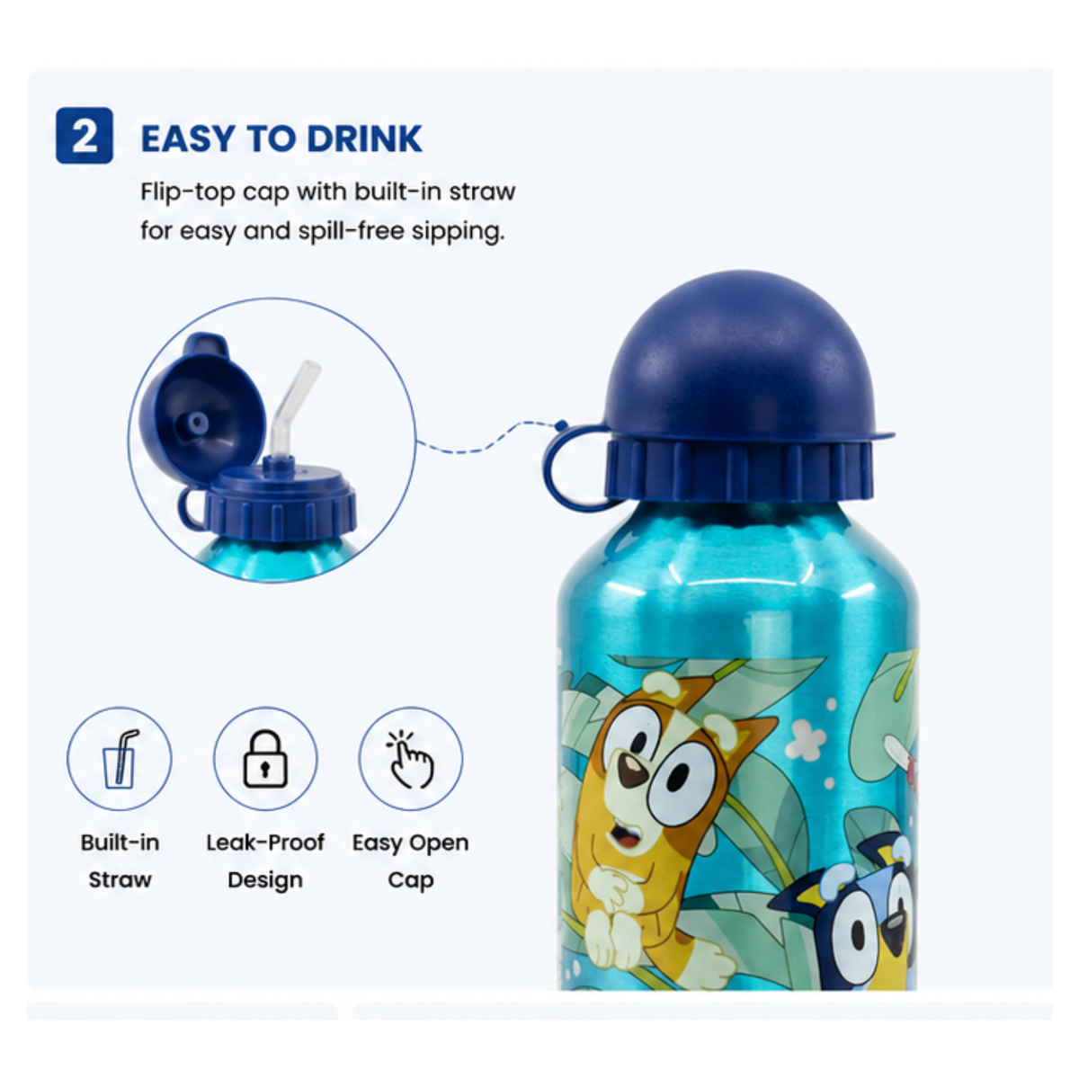 Bluey Kids Licensed Aluminium Water Bottle 400ml – view 7