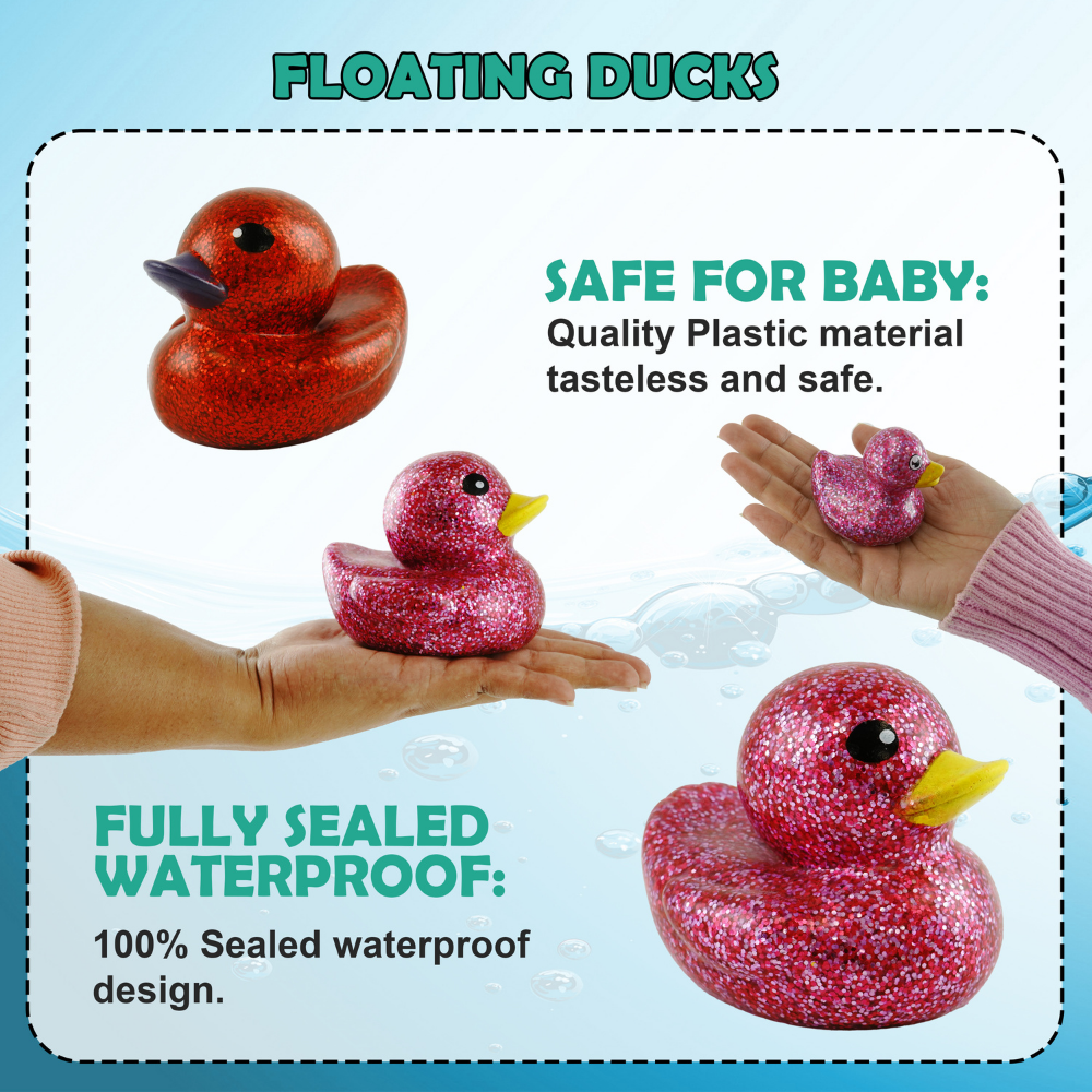 (Big) 9.5cm Glitter Duckies- Red