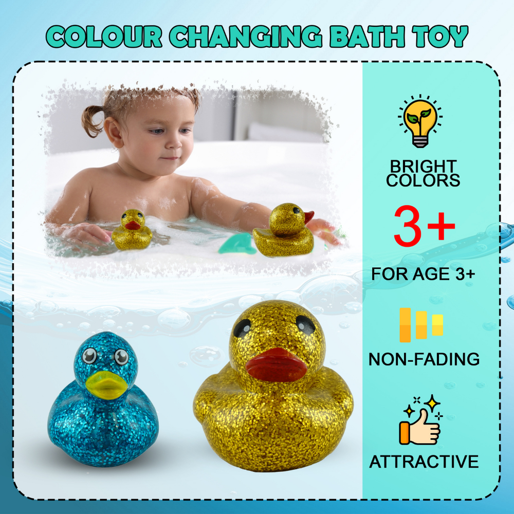 (Big) 9.5cm Glitter Duckies- Aqua