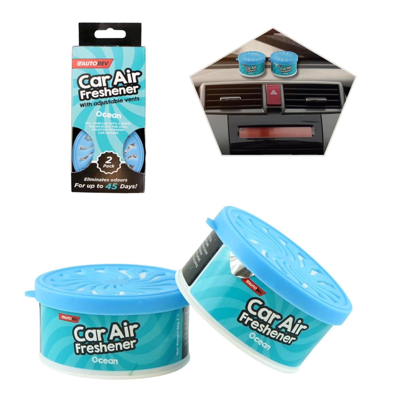 2PK Adjustable Car Air Fresheners Up to 45 Days - Assorted