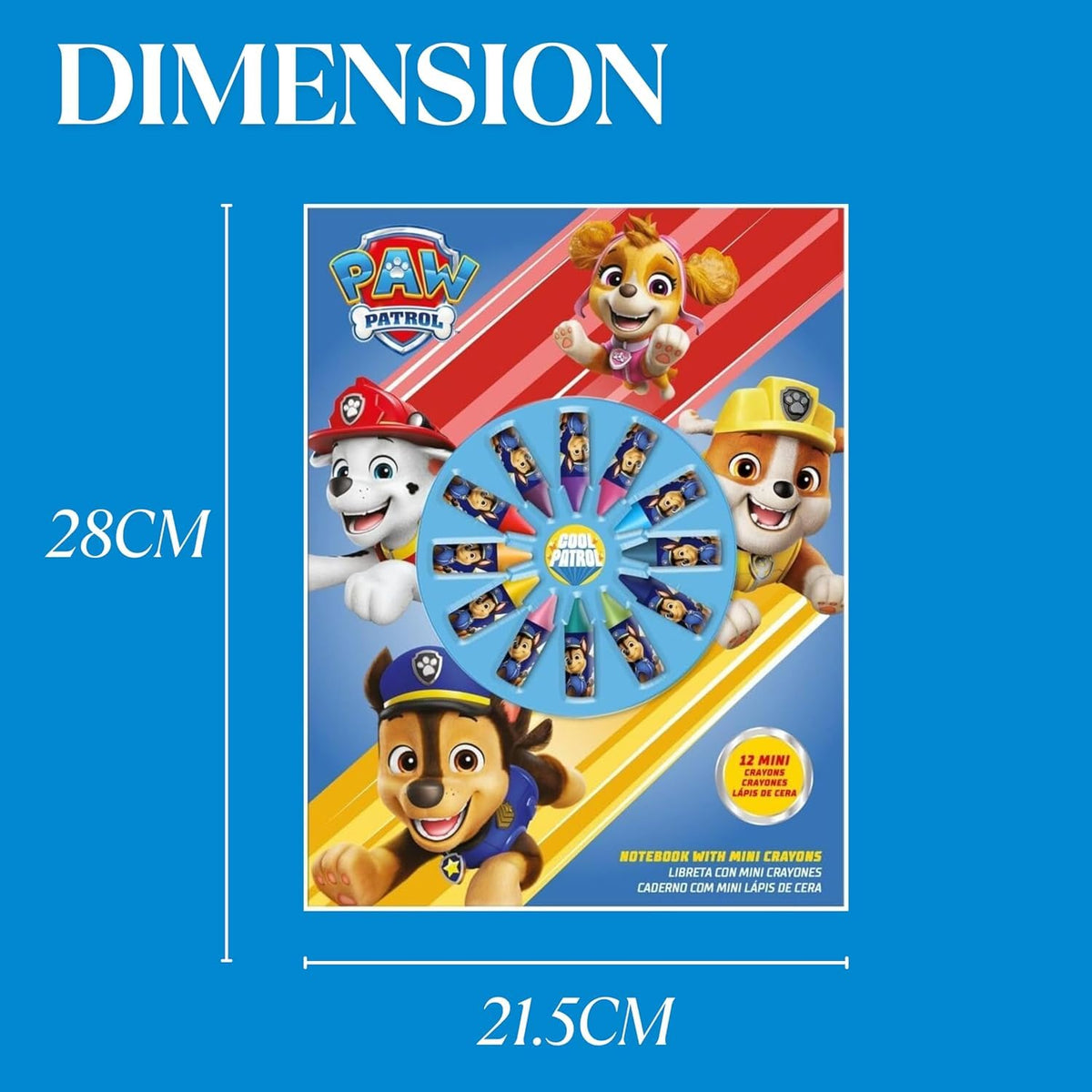 PAW Patrol Kids Licensed Notebook & Mini Crayons Colouring Set – view 2