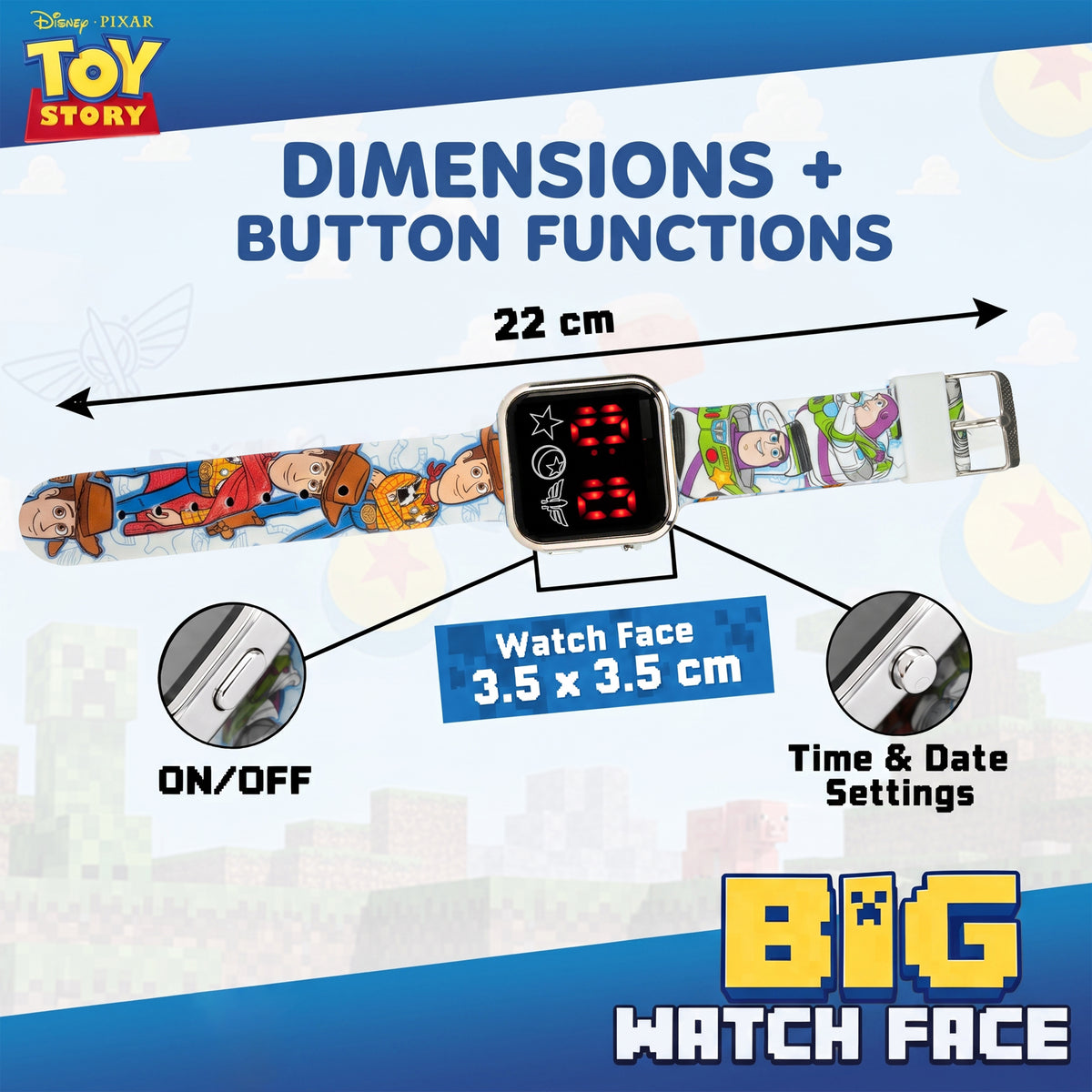 Toy Story Kids Licensed LED Wrist Watch 3.5cm – view 2