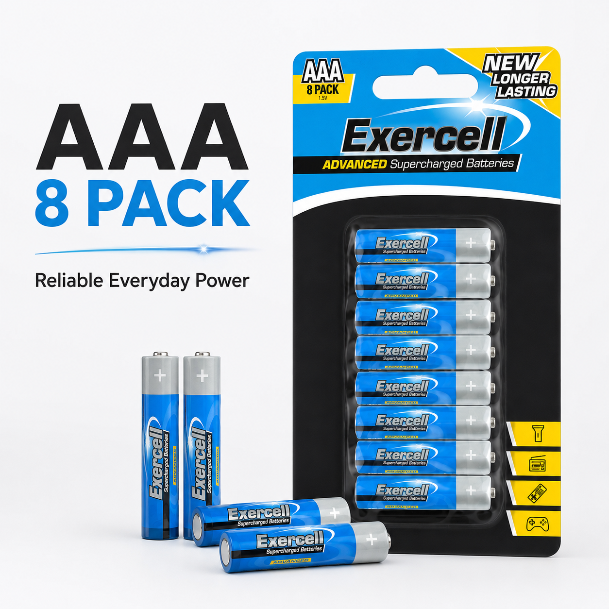 AAA Super Charged Batteries - 8Pk