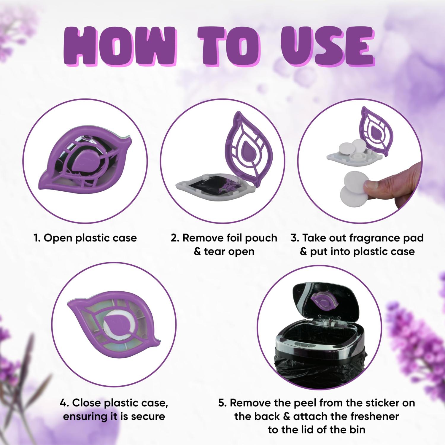 2Pk Self Adhesive Leaf Design Bin Fresheners
