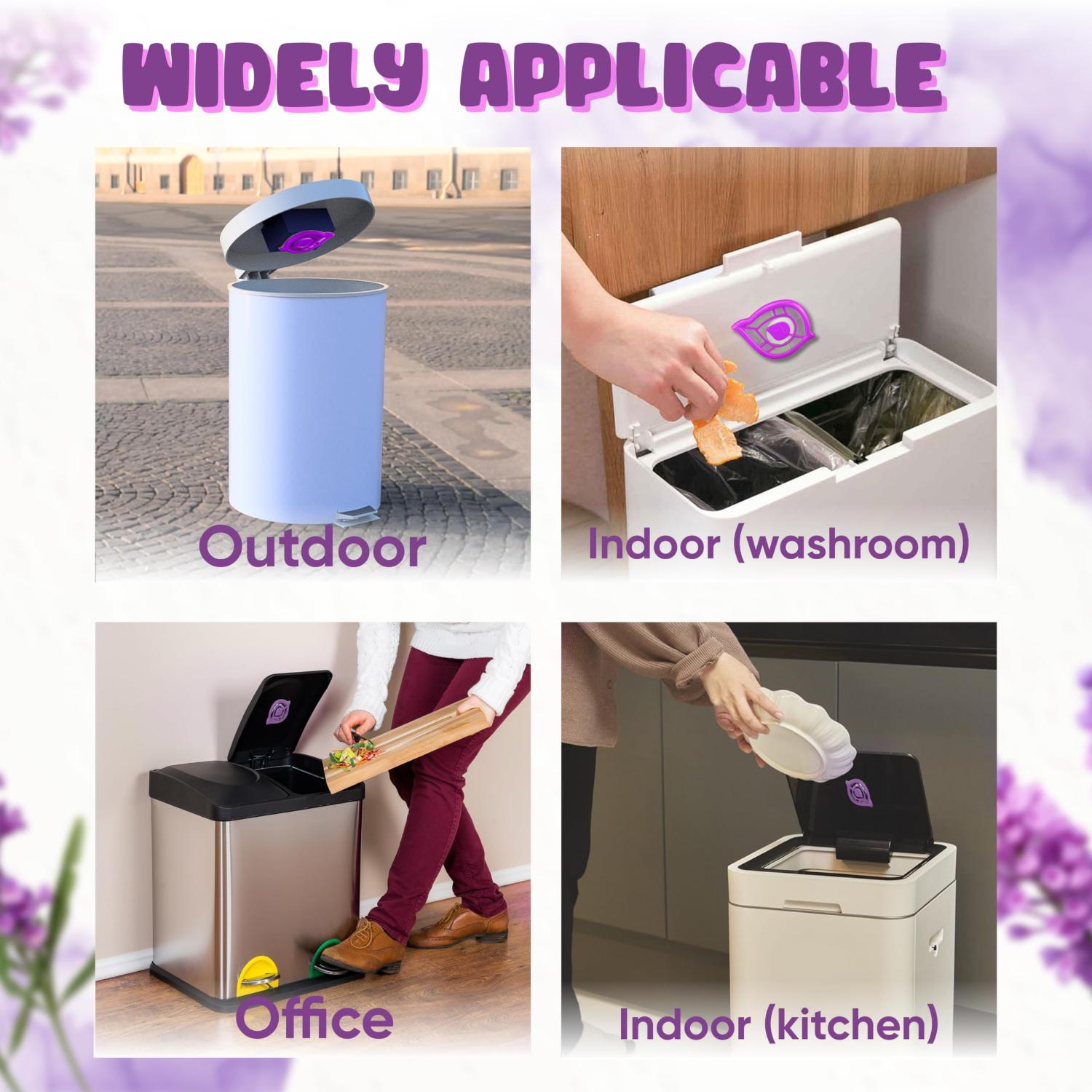 2Pk Self Adhesive Leaf Design Bin Fresheners