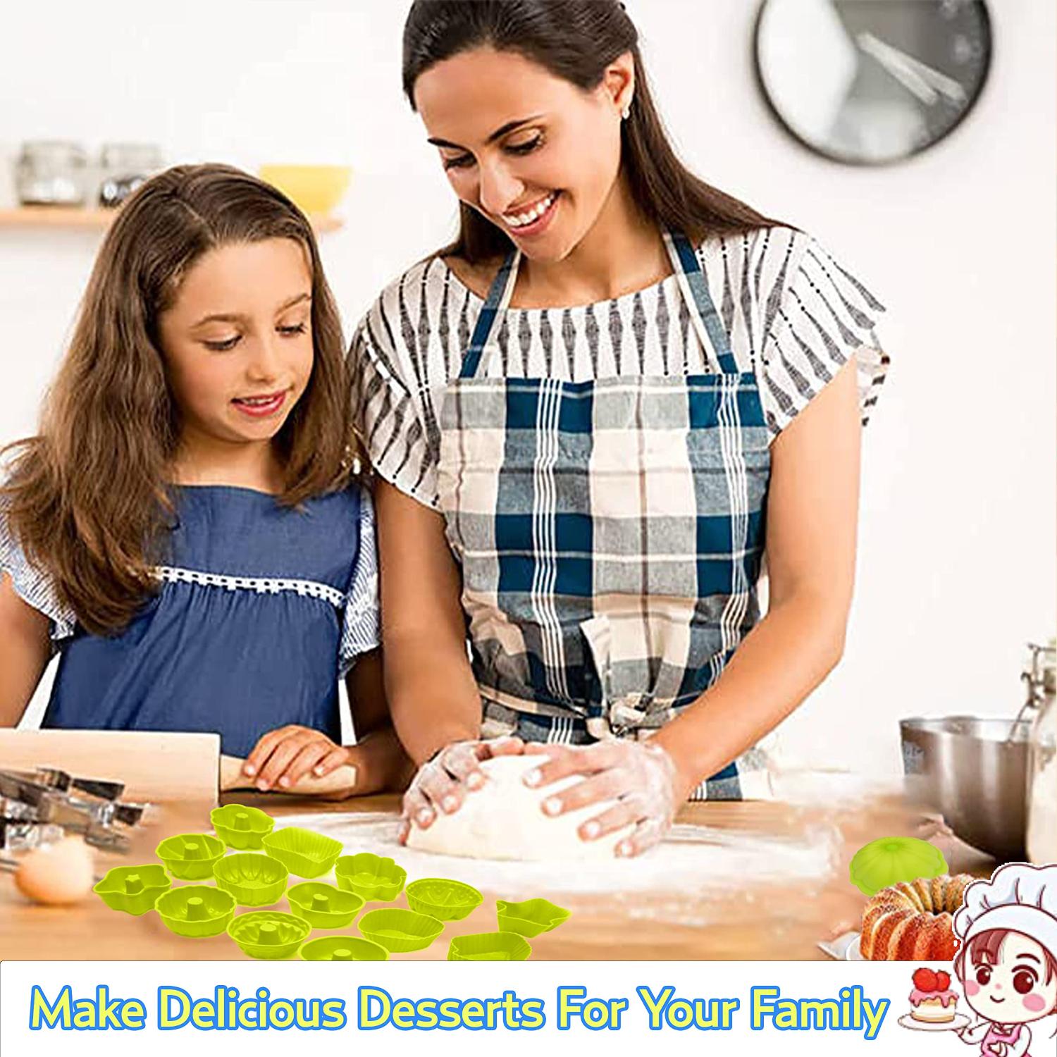 Reusable Silicone Muffin Cases Non-Stick Assorted Baking Moulds