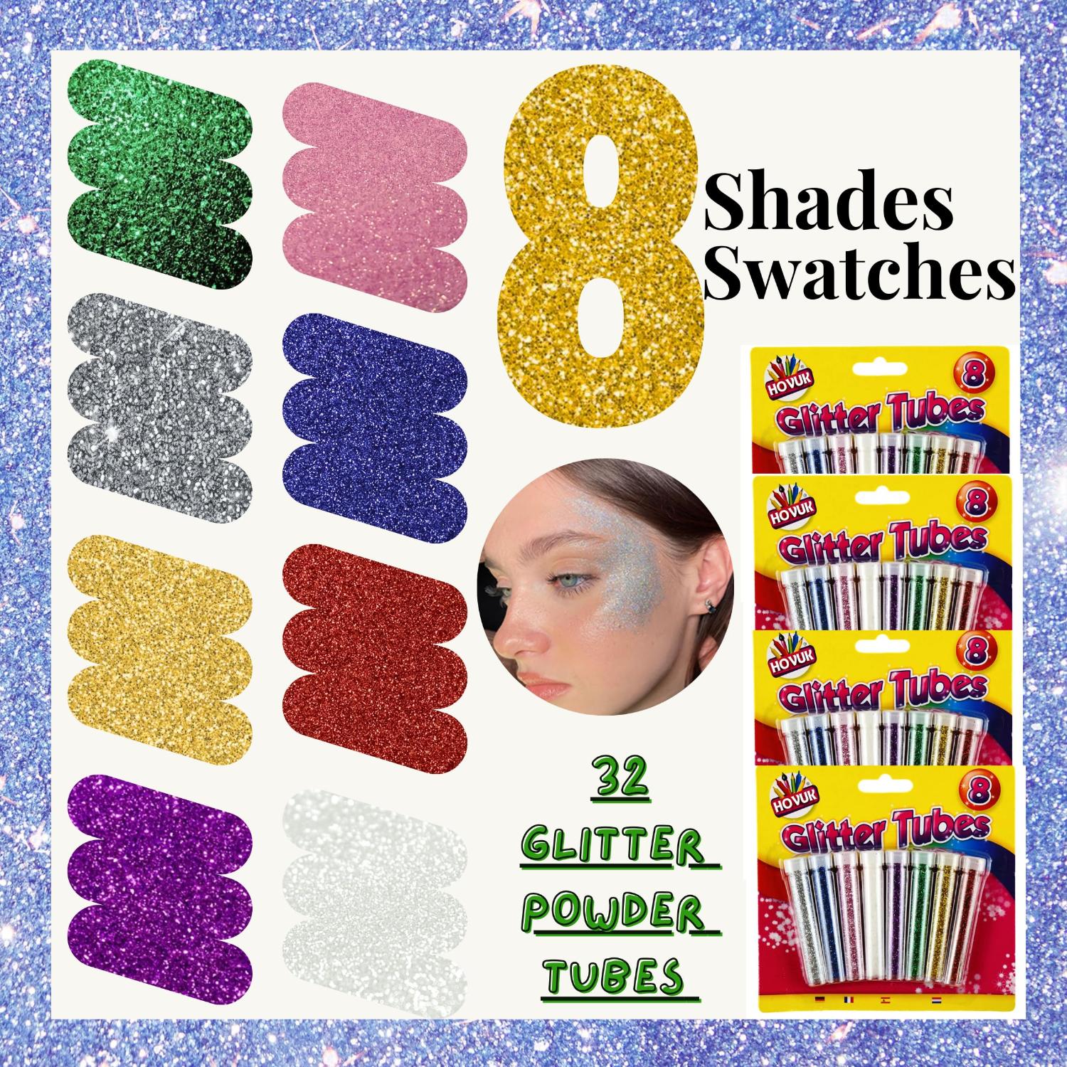 Glitter Craft Tubes Set 8pcs Assorted Colours