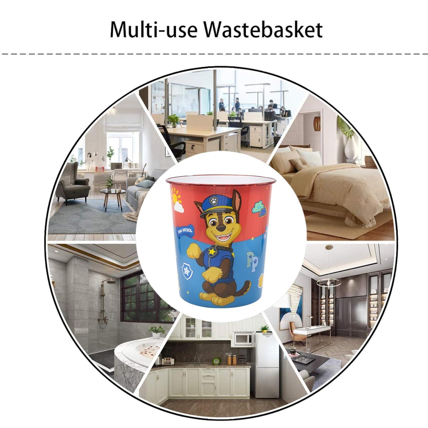 Kids 7L Plastic Dustbin Round Open Top Waste Paper Bin 22cm