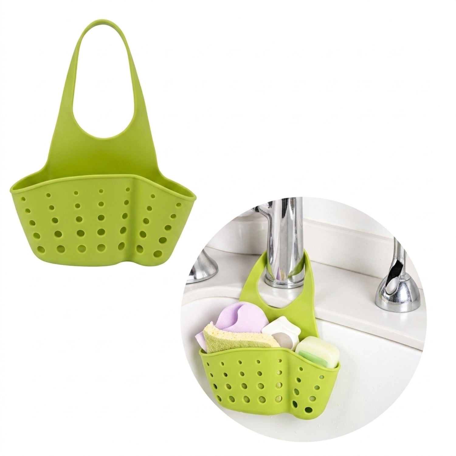 Silicone Sink Caddy Kitchen Organiser Hanging Storage Basket