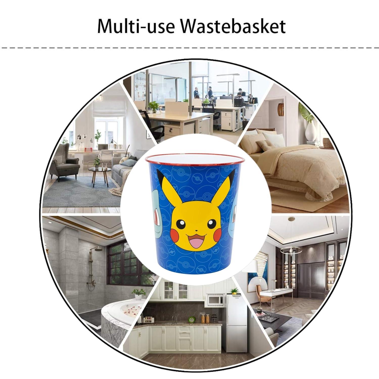 Kids 7L Plastic Dustbin Round Open Top Waste Paper Bin 22cm