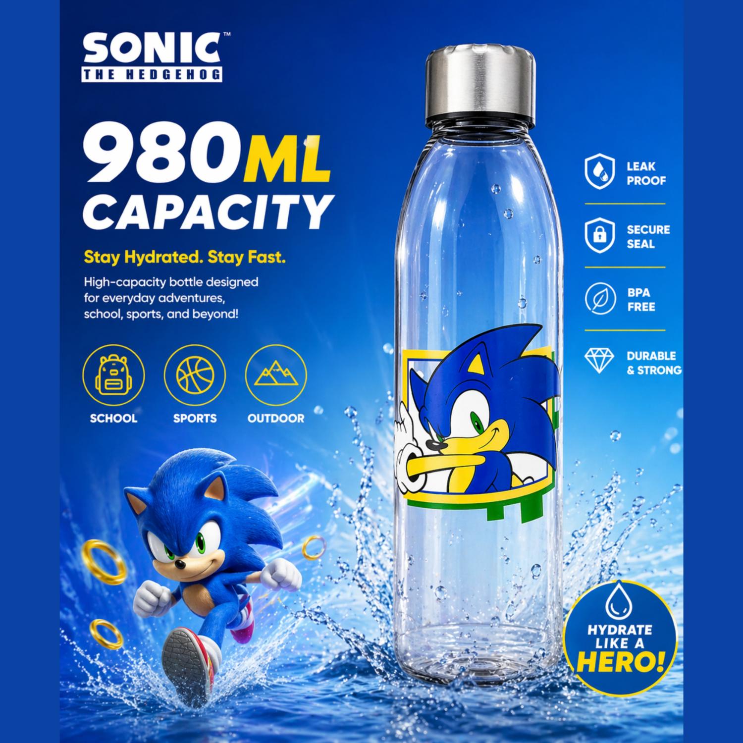 Aqua Plastic Water Bottle 980ml