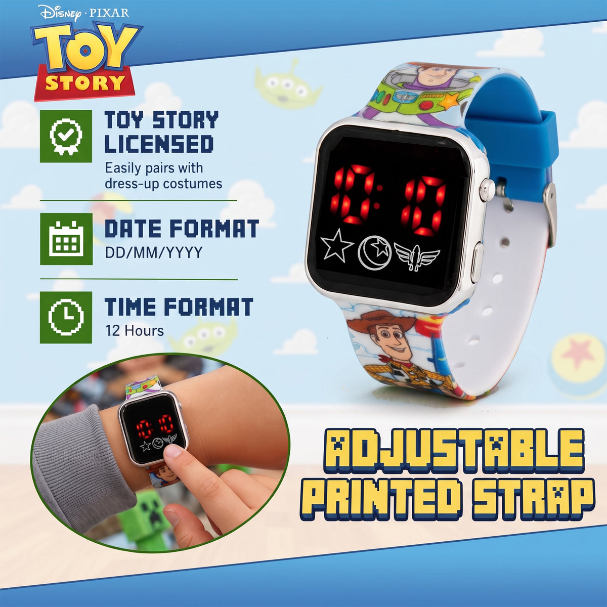 Toy Story Kids Licensed LED Wrist Watch 3.5cm – view 3