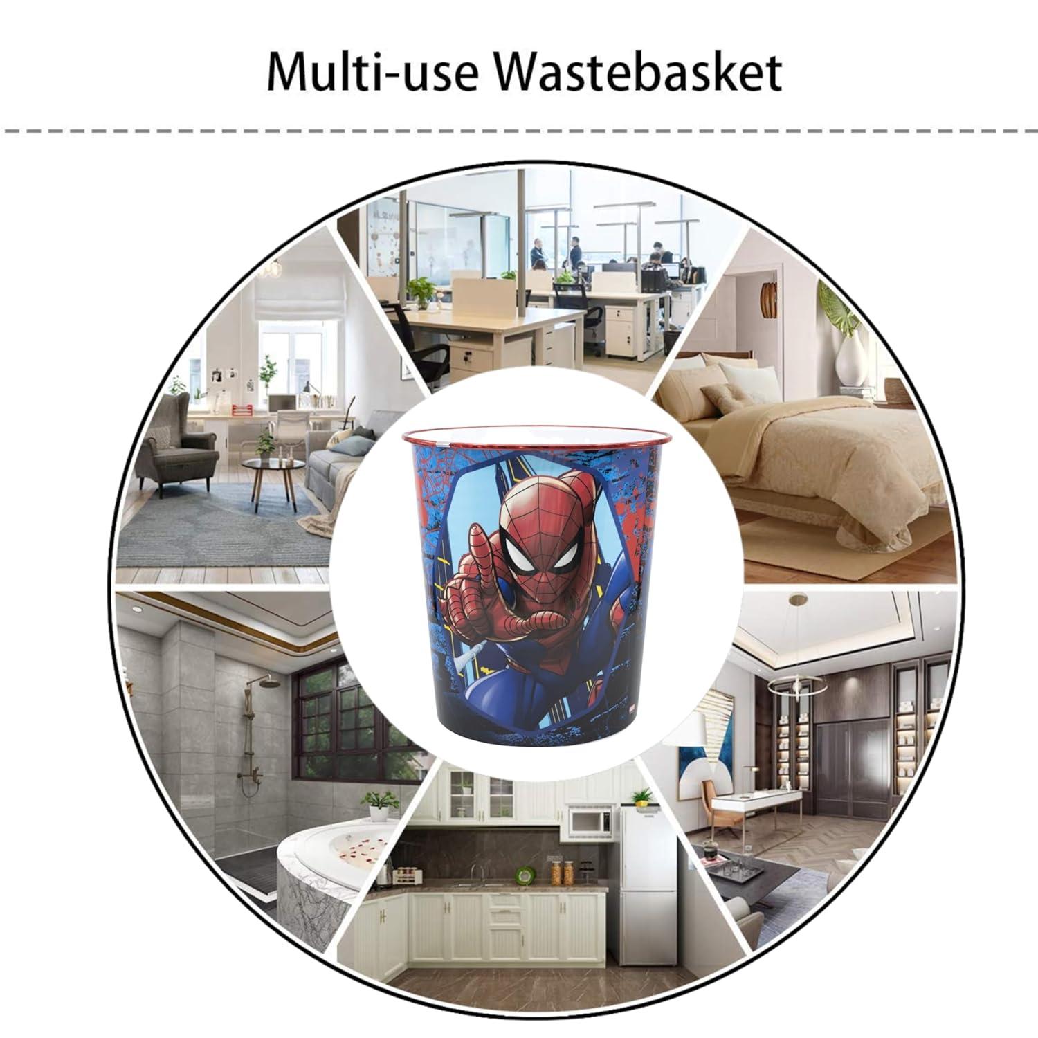 Kids 7L Plastic Dustbin Round Open Top Waste Paper Bin 22cm