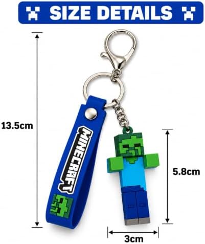 Minecraft 3D Keychain with Wristband 3D Character