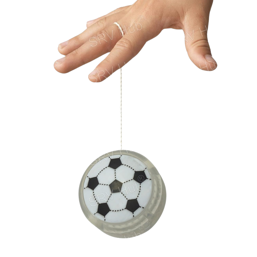 5cm LightUp Football Printed Yoyo- White