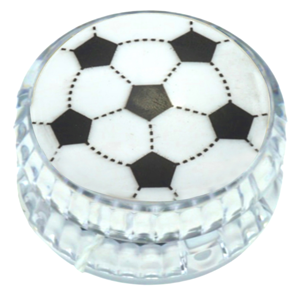 5cm LightUp Football Printed Yoyo- White