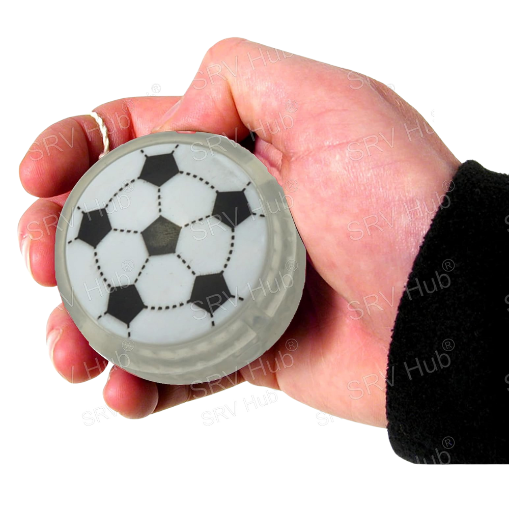 5cm LightUp Football Printed Yoyo- White