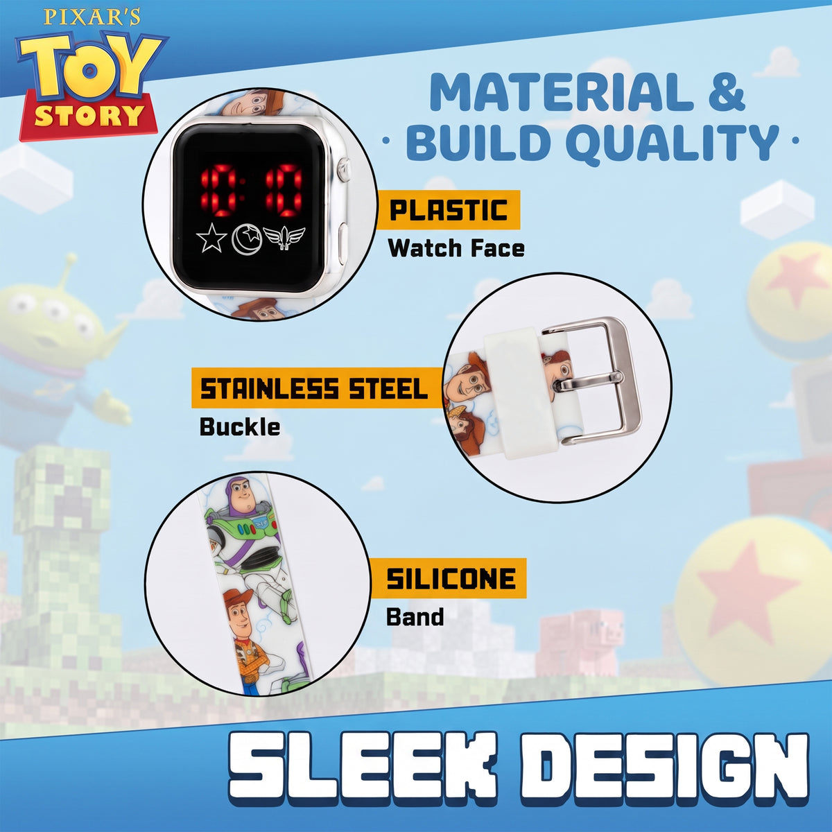 Toy Story Kids Licensed LED Wrist Watch 3.5cm – view 4