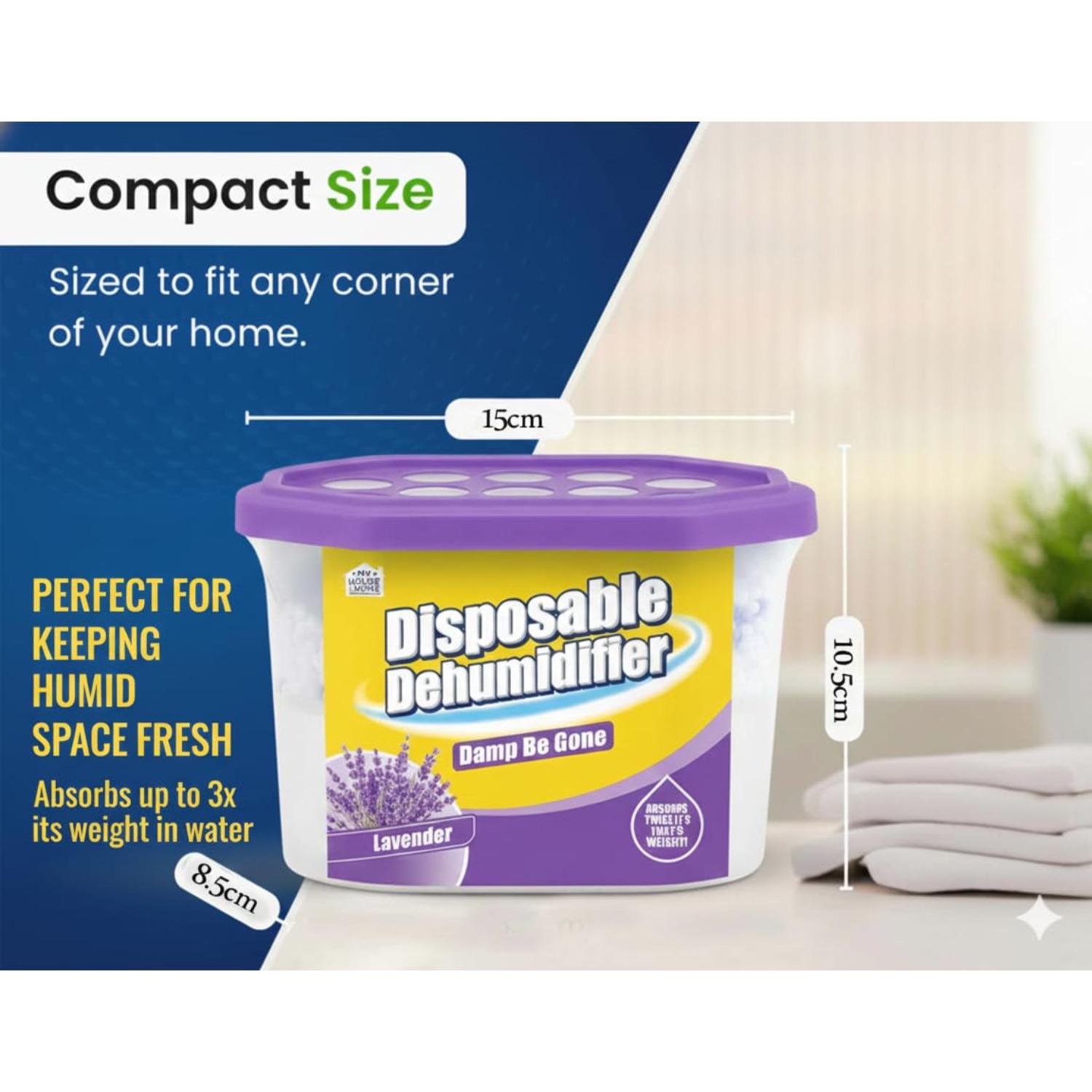 Fragranced Disposable Dehumidifiers 500ml Moisture Absorber 4 Pack