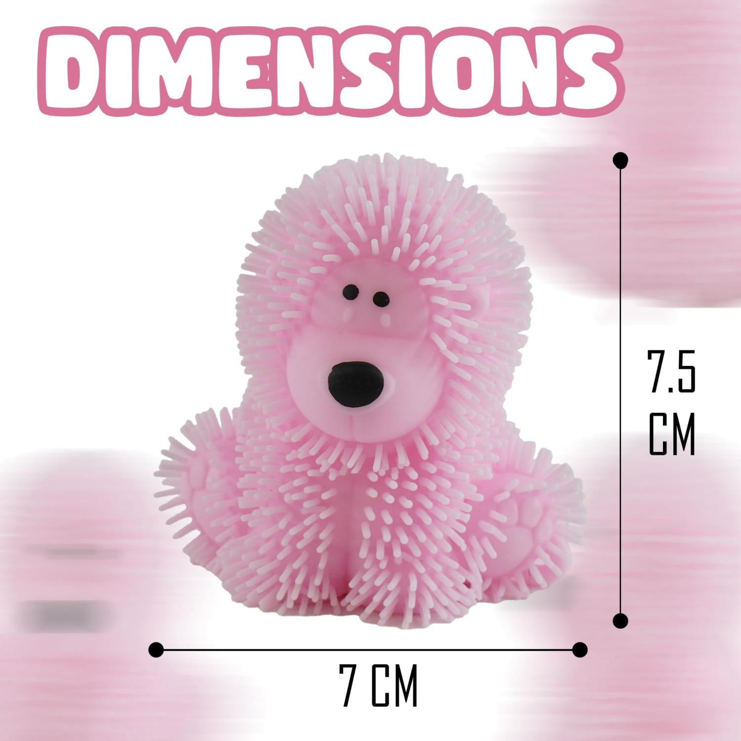 7.5cm Light Up Poochie Poodle Squishy Toys - 4 Pack