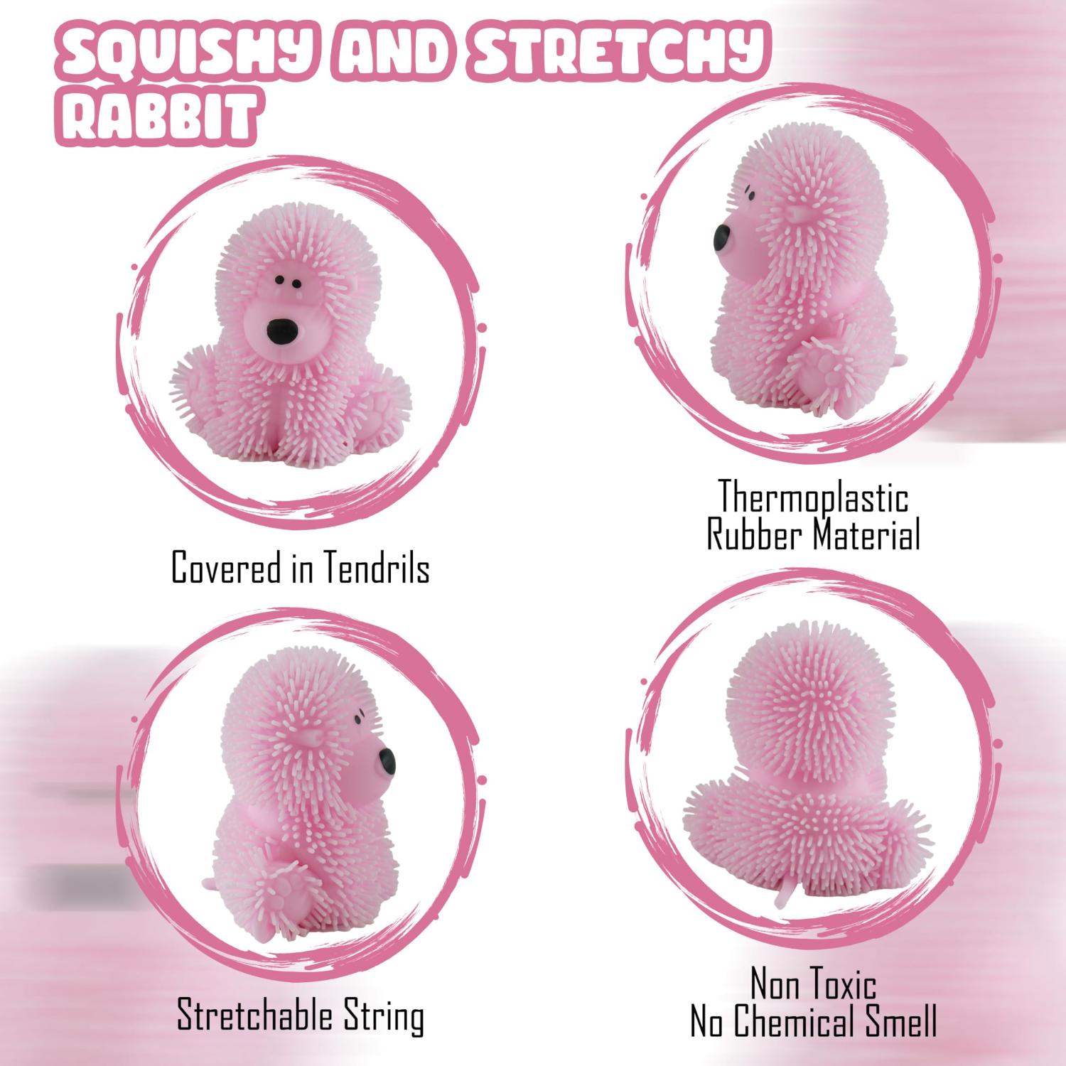 7.5cm Light Up Poochie Poodle Squishy Toys - 4 Pack