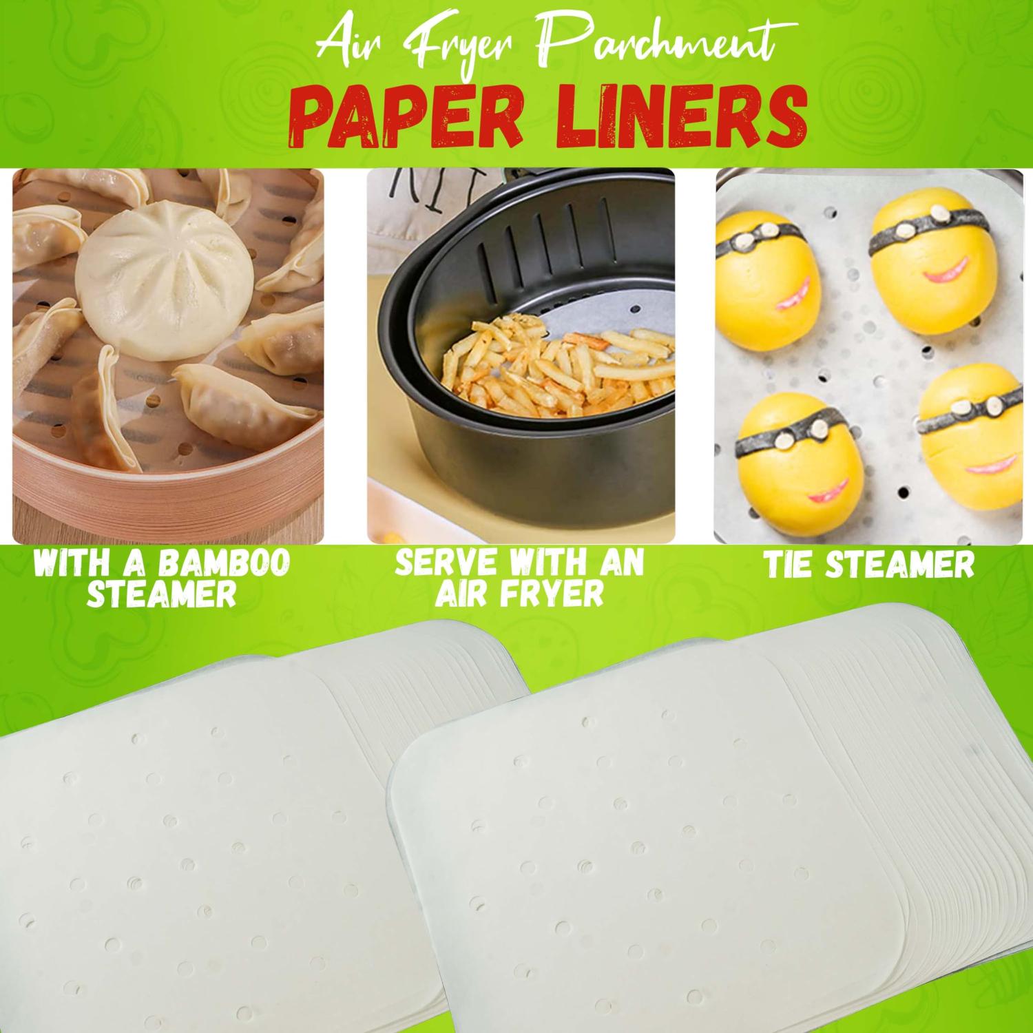 Disposable Air Fryer Liners Non-Stick Perforated Cooking Papers