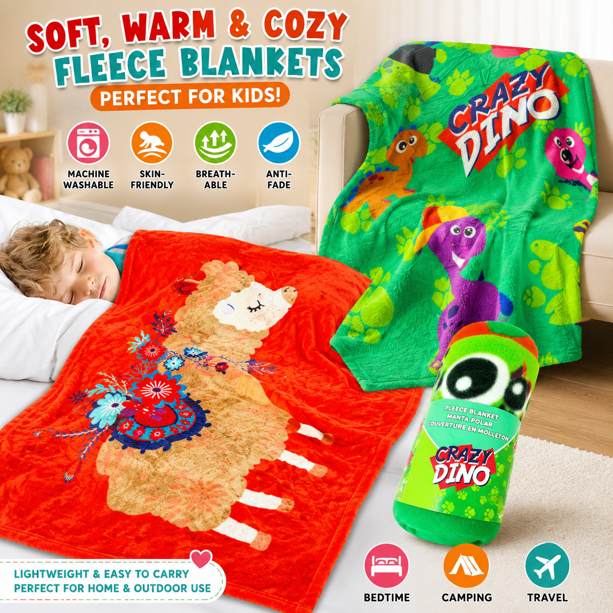 Fleece Throw Blanket 150x100cm
