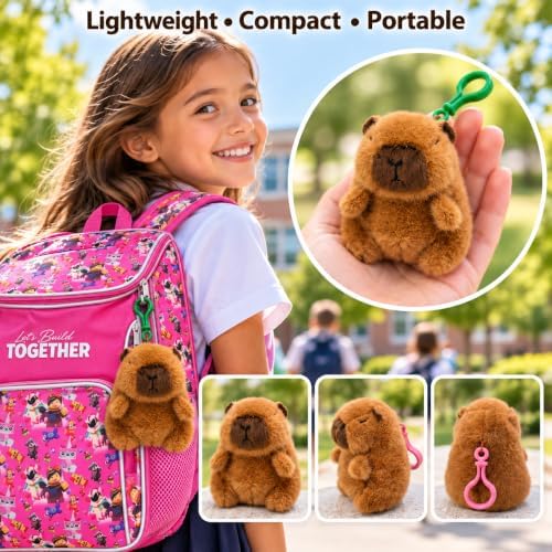 Capybara Plush Keyring, Cute Animal Clip On Keychain