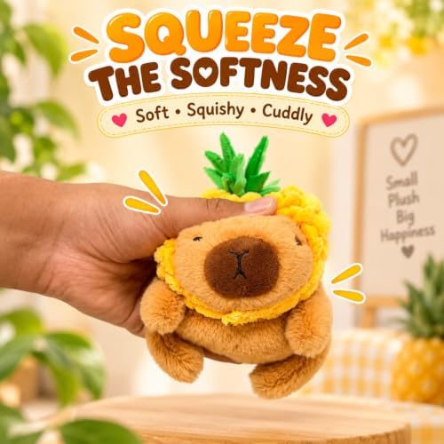 Softlings Capybara Clip On Plush 17cm with Fruit & Veg Hat