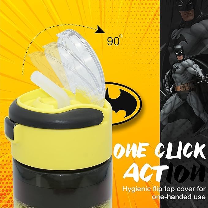 Batman Kids Licensed Flip Up Straw Supra Water Bottle 532ML – view 7