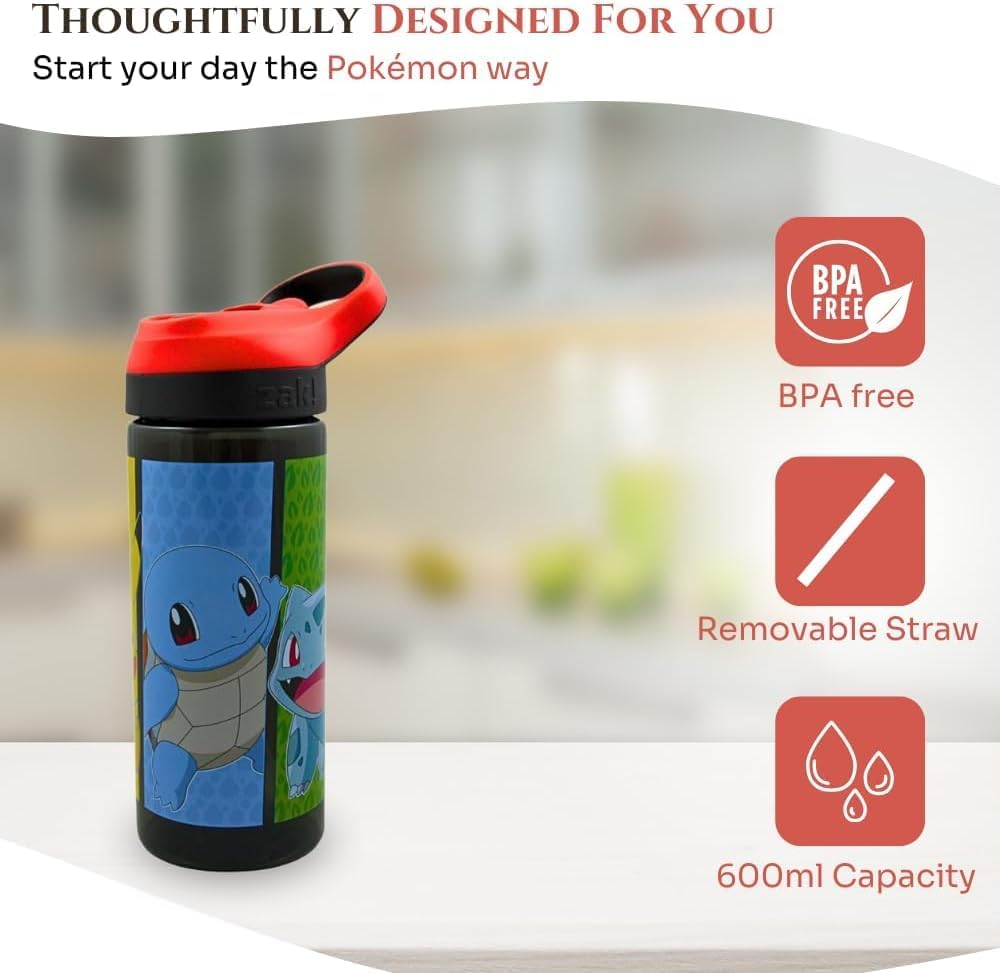 Kids 475ml Water Bottle with Straw Leak-Proof BPA-Free