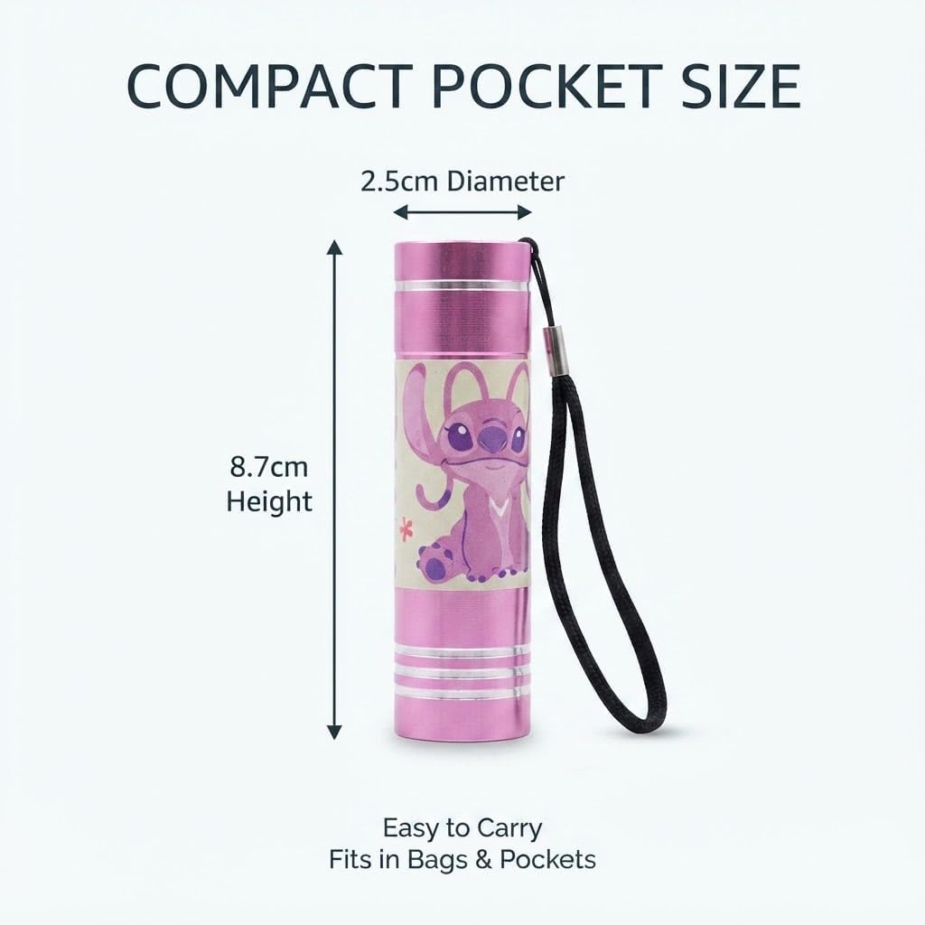Disney Stitch 9 LED Mini Pink Flashlight 8.7cm