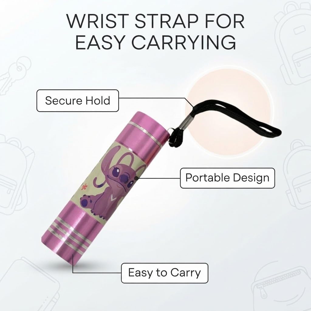 Disney Stitch 9 LED Mini Pink Flashlight 8.7cm