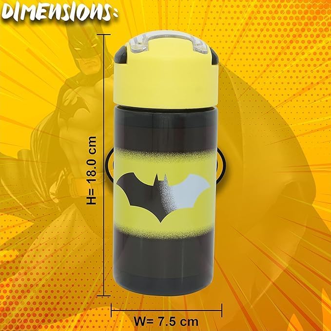 Batman Kids Licensed Flip Up Straw Supra Water Bottle 532ML – view 2