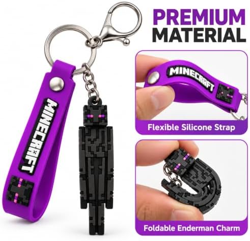 Minecraft 3D Keychain with Wristband 3D Character