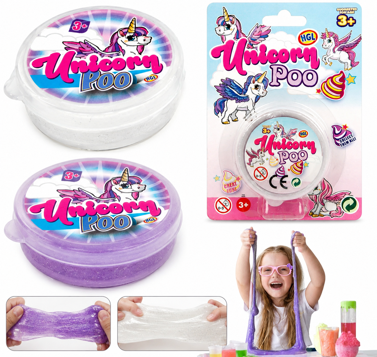1x Random Unicorn Poo Putty Gooey Slime
