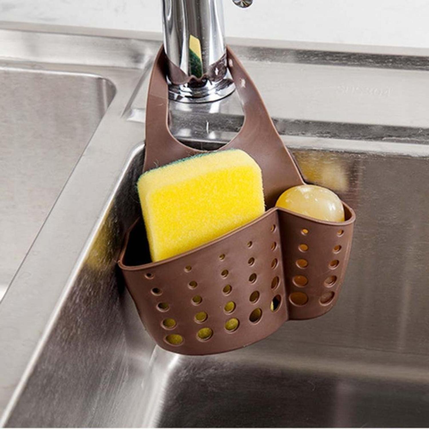 Silicone Sink Caddy Kitchen Organiser Hanging Storage Basket