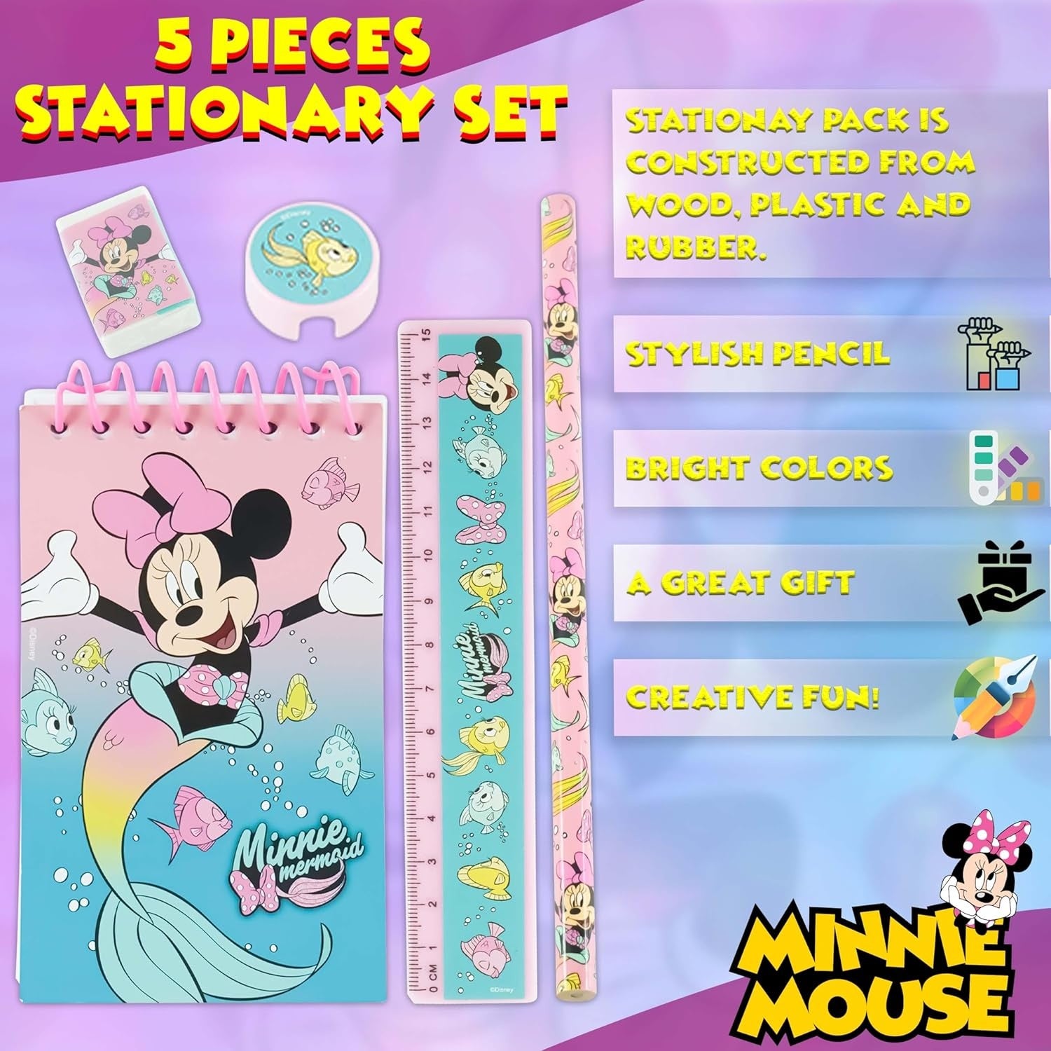 5PCs School Stationery Set - Assorted