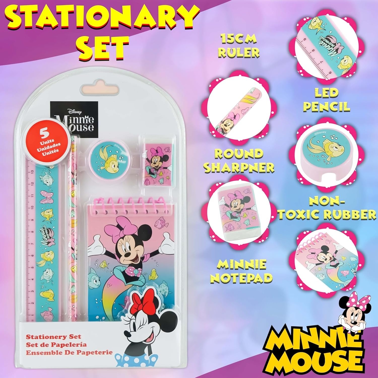 5PCs School Stationery Set - Assorted